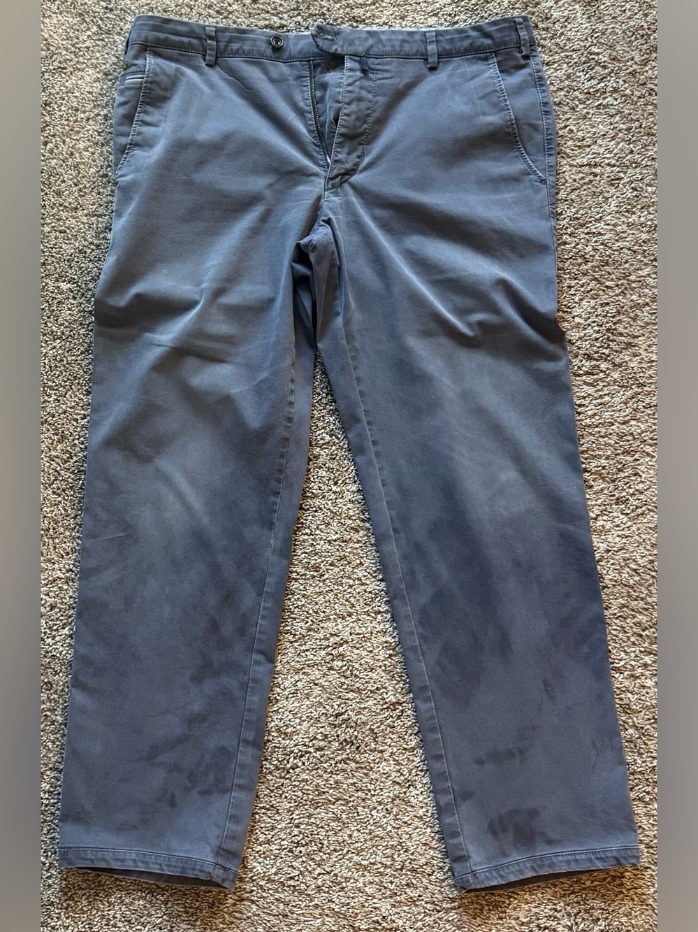 Men's Classic Straight Chino Pants in Slate Blue